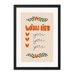 Wish List Wall Art, Gift For Him, Gift For Her, Love Gift, Anniversary Wall Art, Minimalist Wall Decor, Cute Wall Art - Tawshia