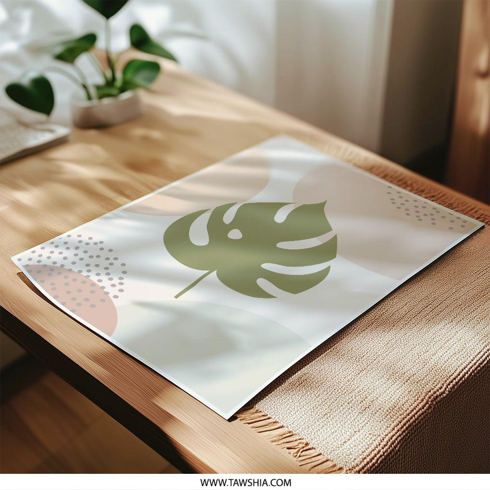 Monstera Leaf Photographic Print, Abstract Art Print, Botanical Wall Art, Boho Decor, Tropical Print, Modern Art, Home Decor - Tawshia