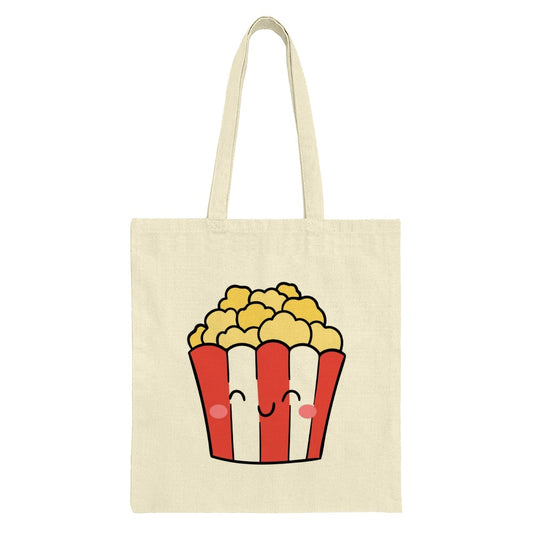 Cute Popcorn Tote Bag, Kawaii Food Bag, Movie Night Gift, Foodie Tote, Popcorn Lover Bag, Fun Tote Bag, Everyday Bag, Gift For Her - Tawshia