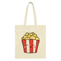 Cute Popcorn Tote Bag, Kawaii Food Bag, Movie Night Gift, Foodie Tote, Popcorn Lover Bag, Fun Tote Bag, Everyday Bag, Gift For Her - Tawshia
