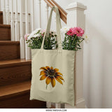 Rudbeckia Hirta Tote Bag, Black Eyed Susan Gift, Floral Print Shopper, Nature Lover Bag, Botanical Art, Gardening Tote, Flower Tote - Tawshia