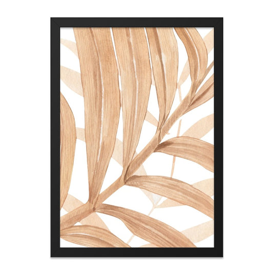 Tropical Palm Leaf Wall Art, Beige Botanical Print, Neutral Plant Decor, Watercolor Painting, Home Decor Artwork - Tawshia