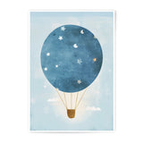 Celestial Balloon Photographic Print, Nursery Decor, Starry Sky Art, Kids Room Art, Whimsical Print, Hot Air Balloon Print, Dreamy Art - Tawshia