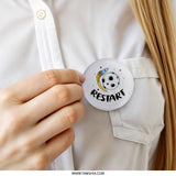 Restart Pinback Button, Space Rocket Badge, Motivation Button, Cute Button, Encouragement Gift, Unique Accessories, Space Theme Gift, Outer - Tawshia