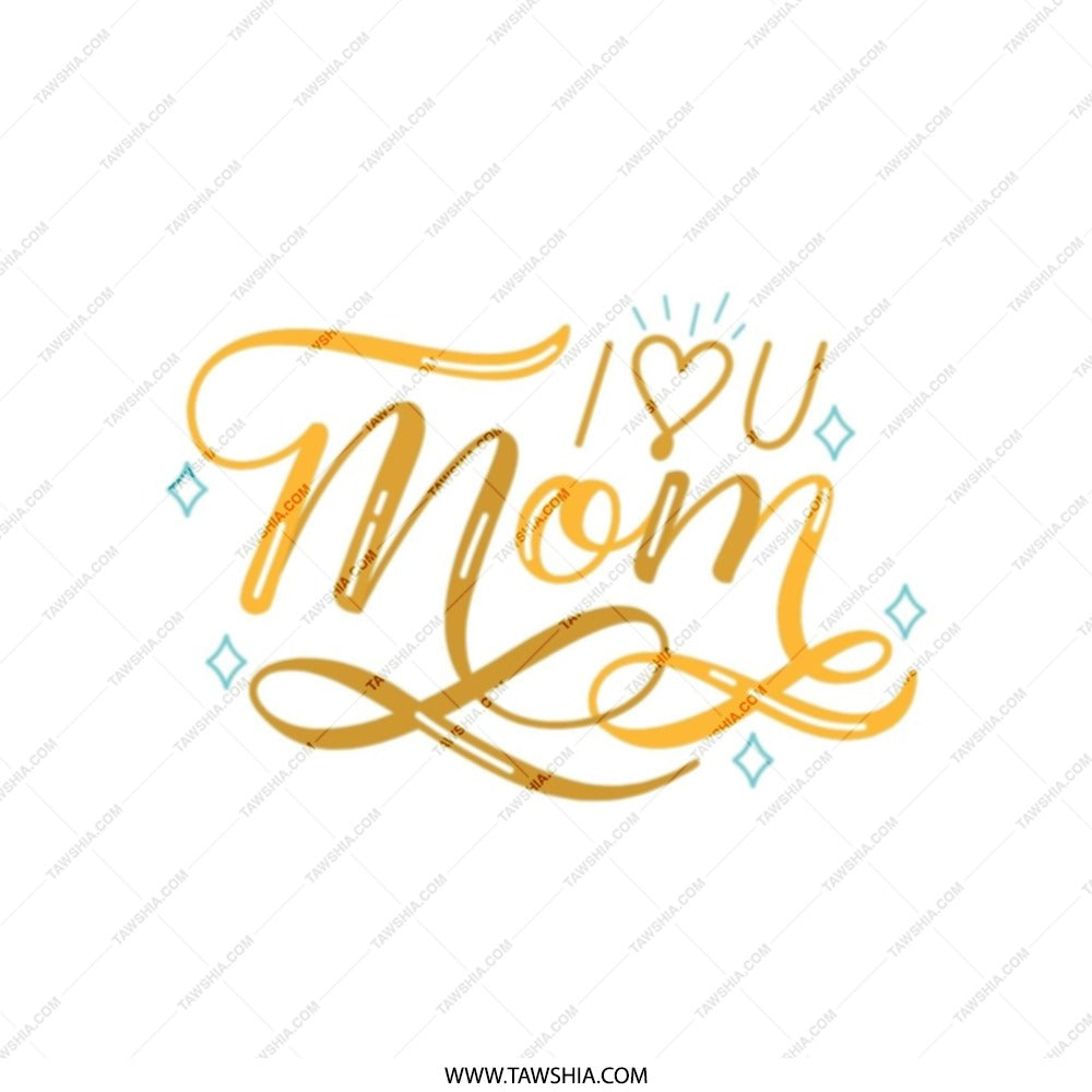I Love You Mom Tote Bag, Mother's Day Gift, Gold Lettering Design, Unique Mom Gift Idea, Shopping Bag, Everyday Use Bag - Tawshia
