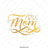 I Love You Mom Tote Bag, Mother's Day Gift, Gold Lettering Design, Unique Mom Gift Idea, Shopping Bag, Everyday Use Bag - Tawshia