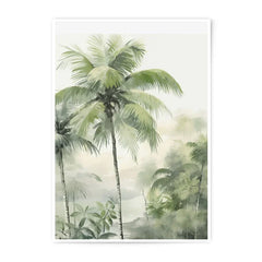 Tropical Palm Trees Photographic Print, Watercolor Palm Tree Wall Art, Green Jungle Photography, Beach Decor Art Print, Nature Photography - Tawshia