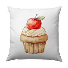 Apple Cupcake Pillow, Watercolor Pillow, Foodie Home Decor, Kitchen Accent Pillow, Unique Cupcake Design, Throw Pillow, Sofa Pillow - Tawshia