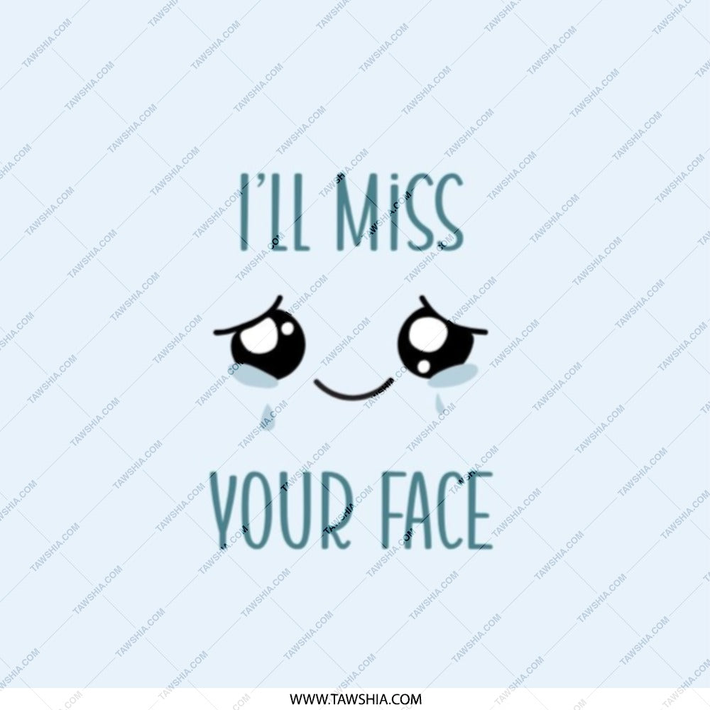 I'll Miss Your Face Pocket Mirror, Sad Face Pocket Mirror, Goodbye Gift, Farewell Gift, Unique Pocket Mirror, Gift for Friend - Tawshia
