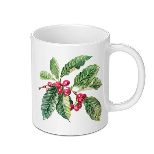 Coffee Branch Mug, Watercolor Coffee, Coffee Lover Gift, Botanical Mug, Plant Mug, Artistic Mug, Gift for Coffee Enthusiasts - Tawshia