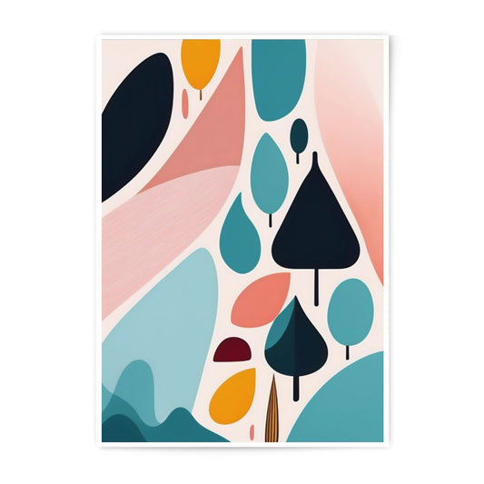 Abstract Forest Photographic Print, Modern Art Print, Colorful Tree Illustration, Nature Inspired Wall Art, Home Decor - Tawshia