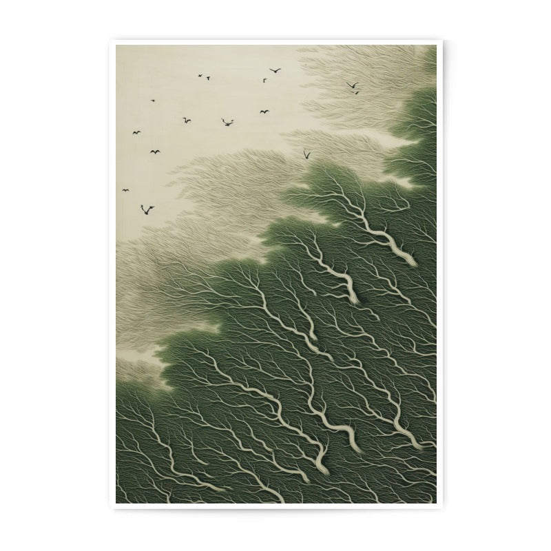 Forest Photographic Print, Aerial Tree Art, Minimalist Landscape, Bird Art Print, Nature Inspired Wall Art, Living Room Decor - Tawshia