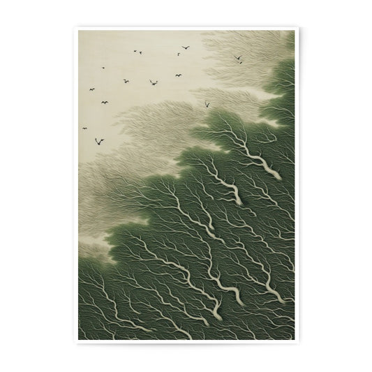 Forest Photographic Print, Aerial Tree Art, Minimalist Landscape, Bird Art Print, Nature Inspired Wall Art, Living Room Decor - Tawshia