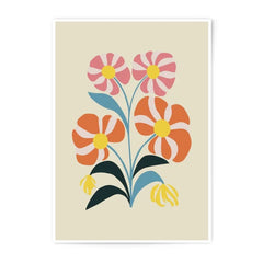 Floral Photographic Print, Retro Flower Art, 70s Inspired Decor, Botanical Wall Art, Flower Illustration, Modern Art Print - Tawshia
