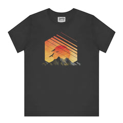 Sunset Mountain Birds Black Graphic Tee product