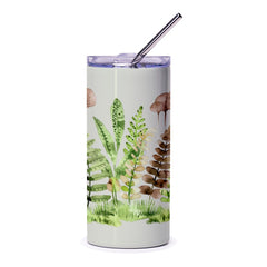 Watercolor Fern Tumbler, Botanical Tumbler, Plant Lover Gift, Stylish Drinkware, Floral Travel Mug, Unique Tumbler Design - Tawshia