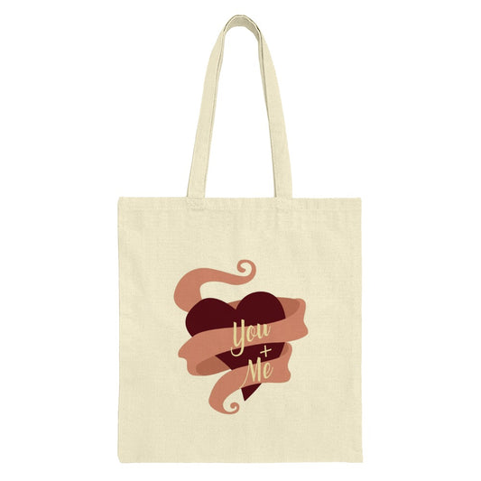 You and Me Heart Tote Bag, Romantic Gift, Anniversary Present, Cute Valentines Day Idea, Love Design, Heart Illustration - Tawshia