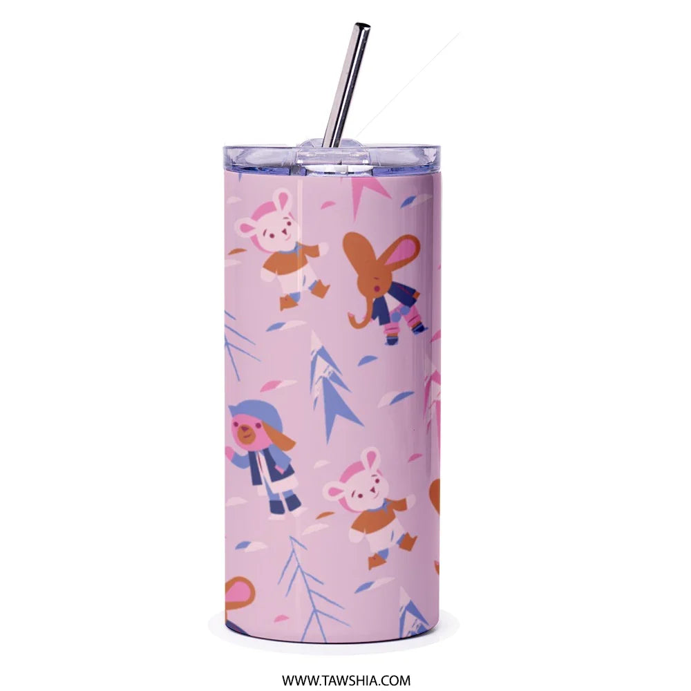 Adorable Cartoon Animals Ice Skating Tumbler product