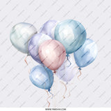 Watercolor Balloons Pinback, Pastel Balloons Pin, Birthday Party Pin, Celebration Button, Cute Balloons Pinback Button - Tawshia