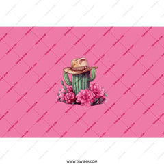 Cactus Tumbler, Pink Tumbler, Cowboy Hat Tumbler, Floral Tumbler, Western Tumbler, Desert Tumbler, Cute Tumbler - Tawshia