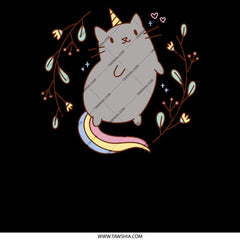 Cute Unicorn Cat Design on Black Background product