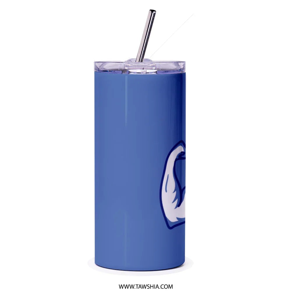 Blue Tumbler with Arm Flex Design Drinkware product