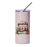 Book Nook Tumbler, Cozy Reading Scene Tumbler, Fall Decor Tumbler, Literary Gift Tumbler, Autumn Tumbler, Book Lover Gift, Pumpkins Tumbler - Tawshia