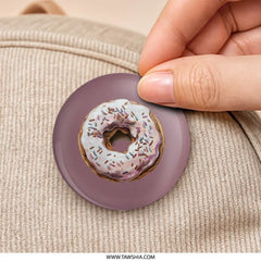 Doughnut Pinback Button, Sweet Treat Accessory, Foodie Gift, Glazed Donut Badge, Sprinkle Button, Unique Button, Collectible Pins - Tawshia
