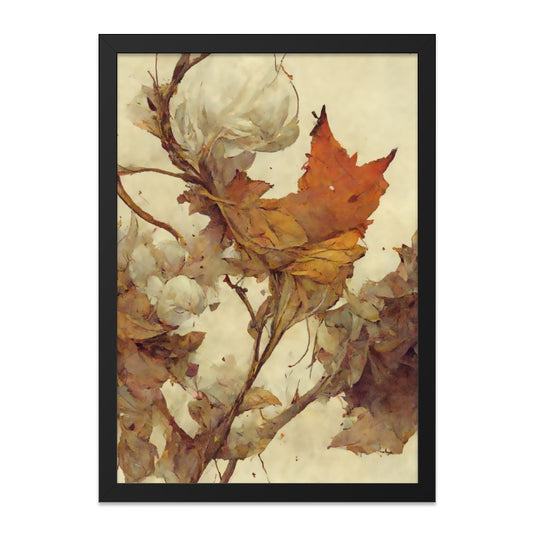 Autumn Leaves Wall Art, Fall Decor, Botanical Print, Neutral Wall Art, Cotton Branch Art Print, Home Decor, Cozy Decor, Nature Art - Tawshia