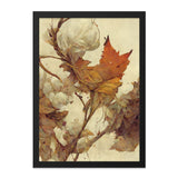 Autumn Leaves Wall Art, Fall Decor, Botanical Print, Neutral Wall Art, Cotton Branch Art Print, Home Decor, Cozy Decor, Nature Art - Tawshia