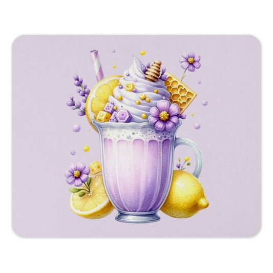 Purple Lemonade Mouse Pad, Floral Drink, Summer Desk Decor, Cute Workspace Accessories, Lemon Decor - Tawshia