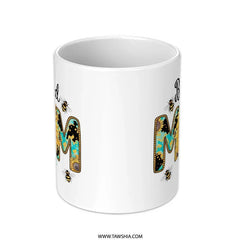Blessed Mom Mug, Sunflower Mug, Bee Mug, Mothers Day Gift, Gift For Mom, Floral Mug, Novelty Mug, Coffee Mug, Tea Mug, Gift Idea - Tawshia