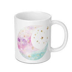 Watercolor Moon Mug, Celestial Mug, Starry Night Mug, Dreamy Mug, Gift Idea, Unique Mug SKU: MG10004207 - Tawshia