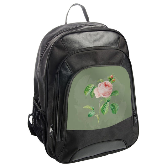 Pink Rose Backpack, Floral Backpack, Botanical Art Backpack, Vintage Rose Design, Stylish Backpack, Everyday Backpack - Tawshia