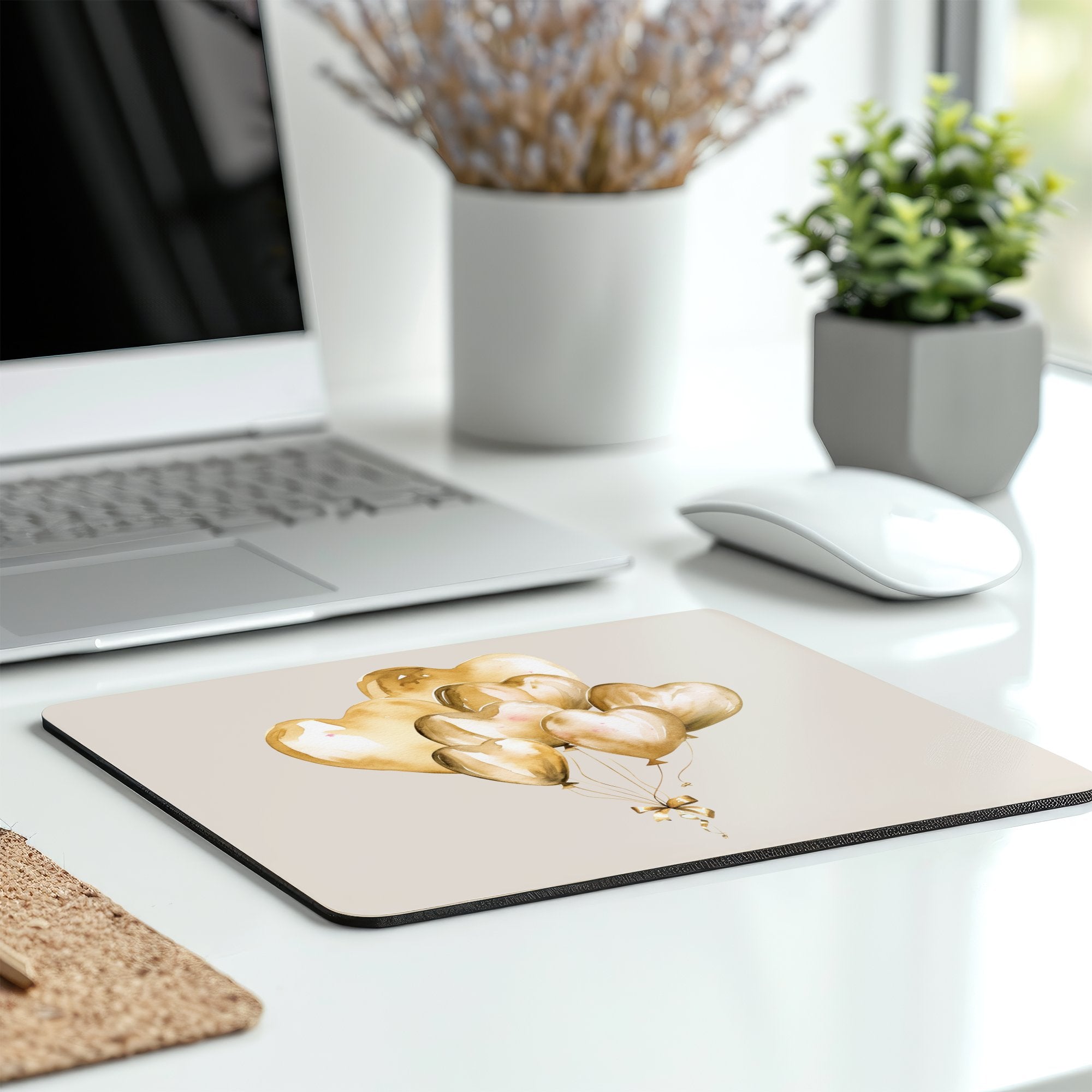 Elegant Golden Balloon Design Mousepad Product
