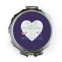 Learning is Life Pocket Mirror, Adventure Pocket Mirror, Book Planet Design Pocket Mirror, Teacher Gift Pocket Mirror - Tawshia