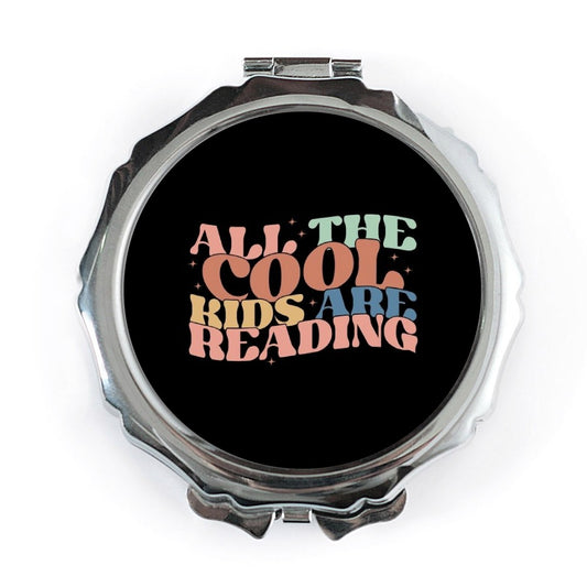 Cool Kids Reading Pocket Mirror, Book Lover Gift, Bookworm Mirror, Teacher Appreciation, Reading Mirror, Student Mirror, Retro Mirror - Tawshia