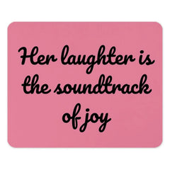 Laughter Soundtrack Mouse Pad, Joyful Quote Desk Decor, Pink Office Gift, Inspirational Mousepad, Funny Computer Accessory - Tawshia