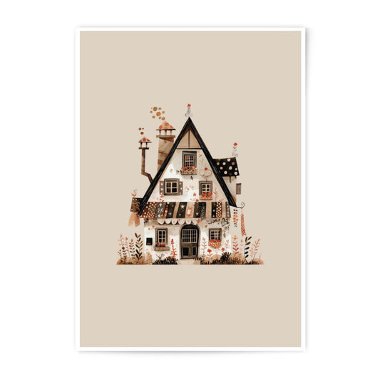Whimsical House Photographic Print, Cottagecore Decor, Fairy Tale Home Art, Storybook Illustration, Unique Wall Art, Home Decor - Tawshia