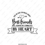 Best Friend Pillow, Connected by Heart, Friendship Gift, Long Distance Pillow, Sentimental Pillow, Home Decor Pillow, Decorative Pillow - Tawshia