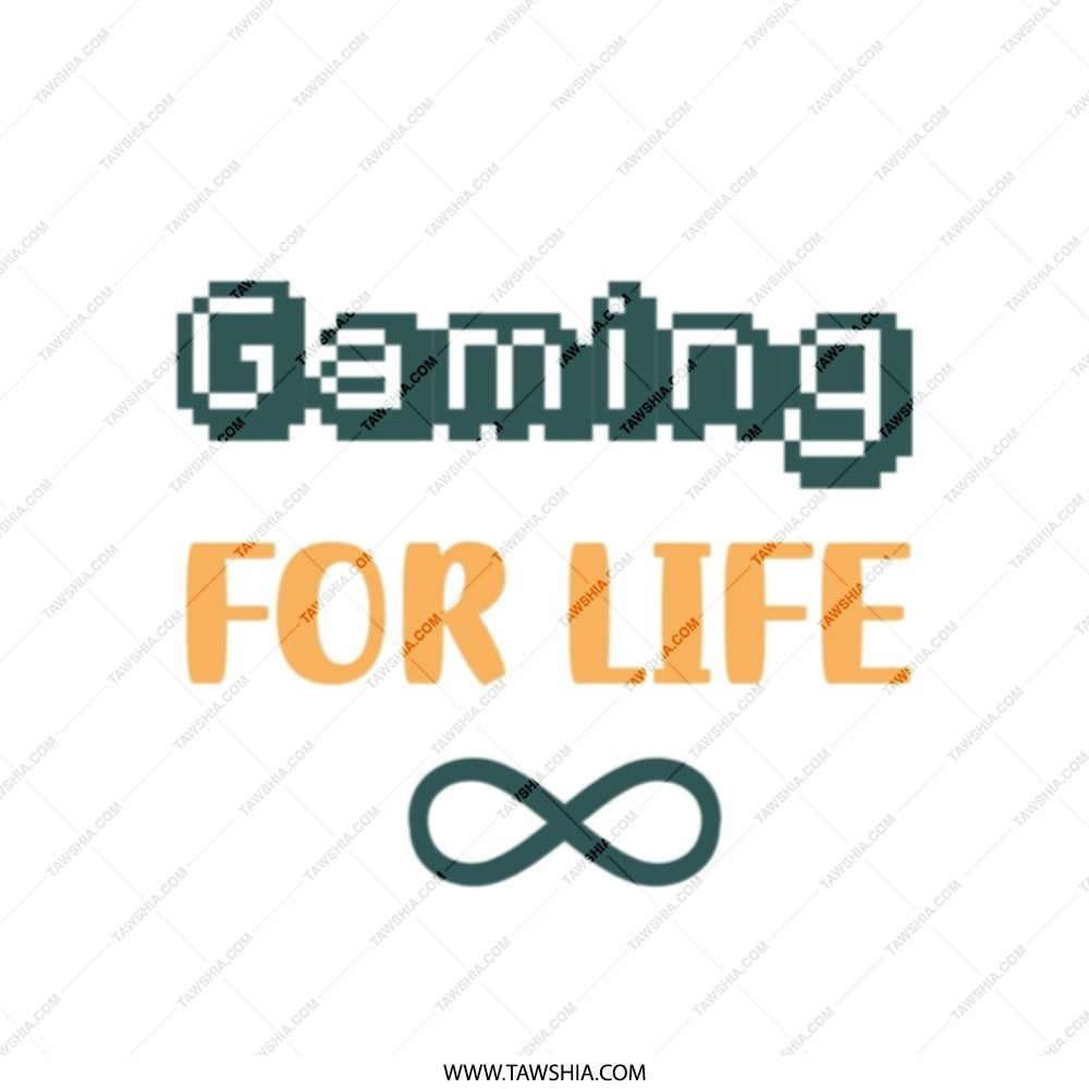 Gaming For Life Tote Bag, Gamer Gift, Infinity Symbol, Pixel Art Design, Novelty Shopping Bag, Birthday Gift, Everyday Tote, Unique Tote - Tawshia