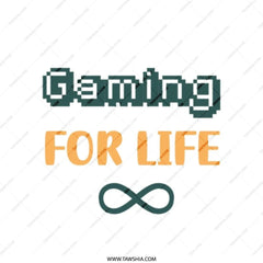 Gaming For Life Tote Bag, Gamer Gift, Infinity Symbol, Pixel Art Design, Novelty Shopping Bag, Birthday Gift, Everyday Tote, Unique Tote - Tawshia