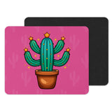 Colorful Cactus Print on Pink Background Mouse Pad Product