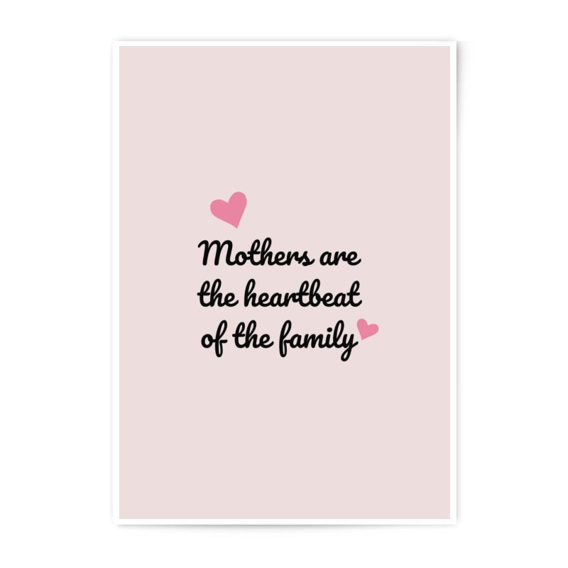 Mother's Day Photo Prints, Family Heartbeat, Mother Gift Idea, Minimalist Art, Pink Wall Decor, Love, Appreciation Photographic Prints - Tawshia
