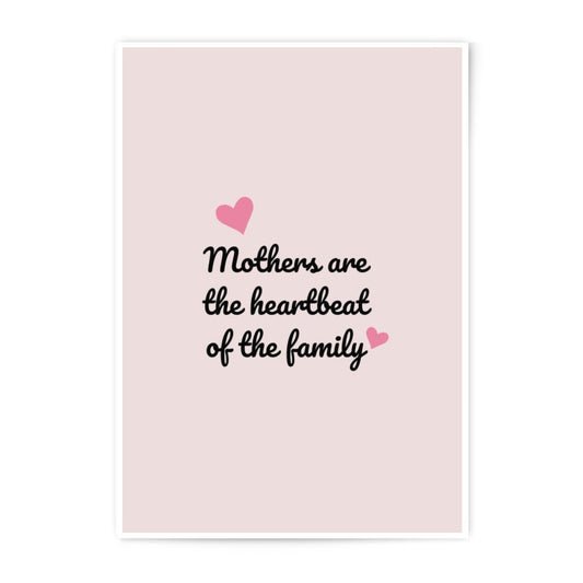 Mother's Day Photo Prints, Family Heartbeat, Mother Gift Idea, Minimalist Art, Pink Wall Decor, Love, Appreciation Photographic Prints - Tawshia