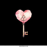 Heart Key Pocket Mirror, Love Key, Antique Key Mirror, Cute Pocket Mirror, Pink Heart Art, Key to my Heart Mirror, Valentine's Day Gift - Tawshia