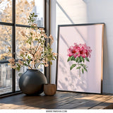 Azalea Wall Art, Floral Print, Pink Flower Artwork, Botanical Home Decor, Elegant Wall Hanging - Tawshia