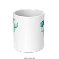 Heart Balloons Mug, Watercolor Balloons, Love Mug, Gift for Her, Birthday Gift, Valentines Mug, Teal Balloons, Unique Mug - Tawshia
