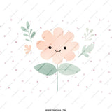 Cute Flower Pillow, Floral Design Cushion, Pastel Decor Pillow, Kawaii Flower Art, Smiling Flower Pillow, Children's Room Decor, Flower - Tawshia