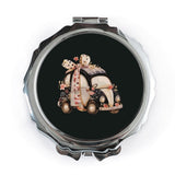 Floral Car Pocket Mirror, Cute Car Gift, Beetle Car Compact Mirror, Car Lover Gift, Stylish Makeup Mirror, On The Go Mirror, Handbag Mirror - Tawshia
